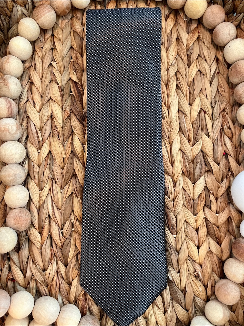Michael Kors Charcoal Grey Textured Weave Tie